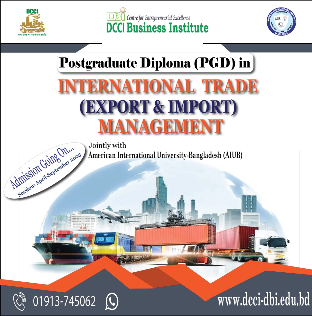 Admission in the online PGD in ‘International Trade (Export & Import) Management’, 20th Batch, jointly with AIUB.