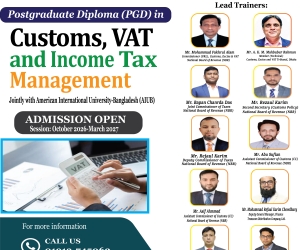 Last Date of Admission to the Postgraduate Diploma (PGD) in Customs, VAT and Income Tax Management has been extended to 7th October 2026.