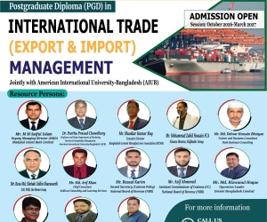 Last Date of Admission to the Postgraduate Diploma (PGD) in International Trade (Export & Import) Management has been extended to 7th October 2026.